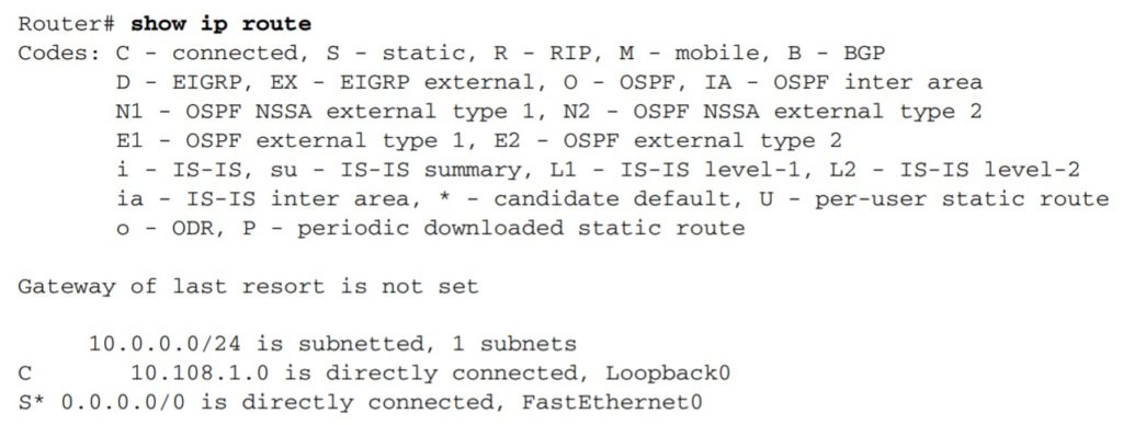 Show Ip Route命令的作用 Archives 睿珑